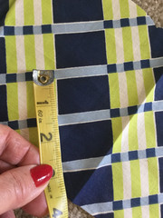 Fabric Lime Green and Navy Blue Color Striped Check Cotton 35″ Wide 20″ Long
