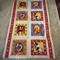 Vintage Looney Toons Sesame Street Cartoon Taz Tweety Sewing Fabric Penal Lot 7