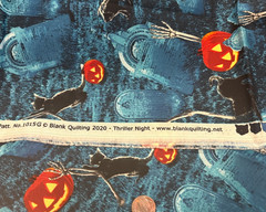 Halloween* Black Cats*Skeletal*Tombstones* Blank Quilting *100% Cotton*8″ x 21″