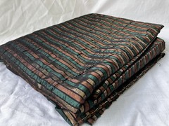 Vintage Fabric ~5 Yds Metallic Stripes (Black/Green/Gold/Copper) Costume/Craft
