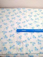 vintage FLANNELETTE fabric soft blue rose floral material 4 yards lightweight