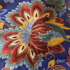 Fashion Fabric Cotton Multi Color . Brown Gold Blue Green Design 39”X41”