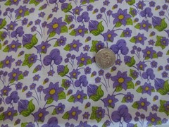 5216. 5 Remnants PURPLE FLOWERS & FRUIT Cotton FABRIC – 43″ x 2-2/3 yds. Total