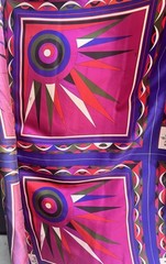 Italian Deadstock 100% Silk Twill 69 GSM Fabric Panel 22”x44” Emilio Pucci Logo