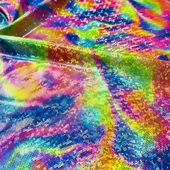 Abstract Multicolor Metallic Print Spandex Fabric Stretch by Yard for Swimwear