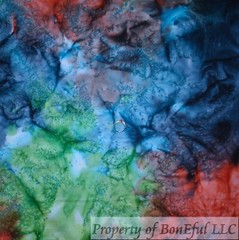BonEFul FQ Cotton Quilt Rainbow Blue Green African Gold Batik Texture Blender UK