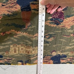 Vintage Golf Scene Tapestry Fabric 1 Yard Heavy Upholstery Material Green 54×36