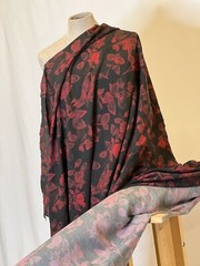 Cotton Poplin Floral Print Pantone Gadget Gray Marsala Tigerlily Tricolor Fabric
