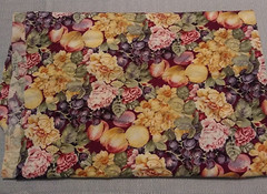 Fabric Fruit and Flowers Grapes Peaches Multicolored 1/2 Y X 54 in