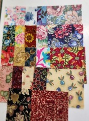 54 pc Lot of 5″ Quilt Fabric Square Precuts Florals 2 Each of 27 Designs
