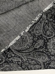 Black & Gray Paisley Print Fabric for Dresses Skirts Clothes 2.5 Yards Neutral