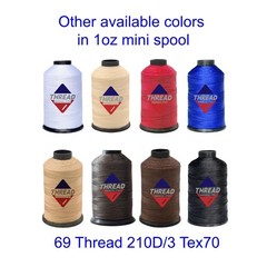 Sissewpro 2 Pack Bonded Nylon Thread 69 T70 #69 210D/3 4oz, 1xWhite+1xBlack