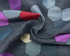 KNOLL TEXTILES TWIST TIE CAVIAR GRAY GEOMETRIC WOOL FURNITURE FABRIC BTY 53″W