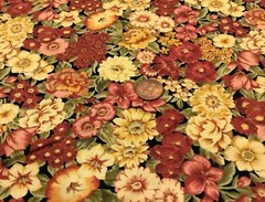 Packed Floral (Red Green Yellow) on Black* Peter Pan Fabrics*100% Cotton*8″x 21″