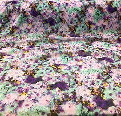 PowerNet Stretch Mesh Nylon Spandex Sheer Printed Purple Mint Yellow Floral Z505