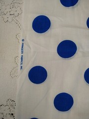 Large 1 1/2″ Royal Polka Dots Printed Fabric White Back 100% Cotton BTHY 18×46″