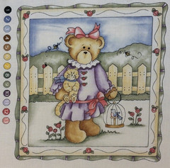 Vintage Dianna Marcum~Beatitude Bears Fabric~Religious~18 Quilt Blocks~6 1/2″ sq
