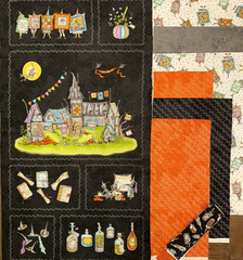 2.75 yds Salem Quilt Show HALLOWEEN fabric Meg Hawkey Witch Panel potions kit