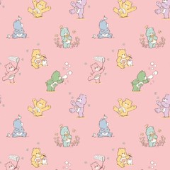 Playful Care Bears Pink Flannel Fabric