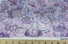 HOBBY LOBBY – PURPLE FLORAL COTTON– 3/8 YARD