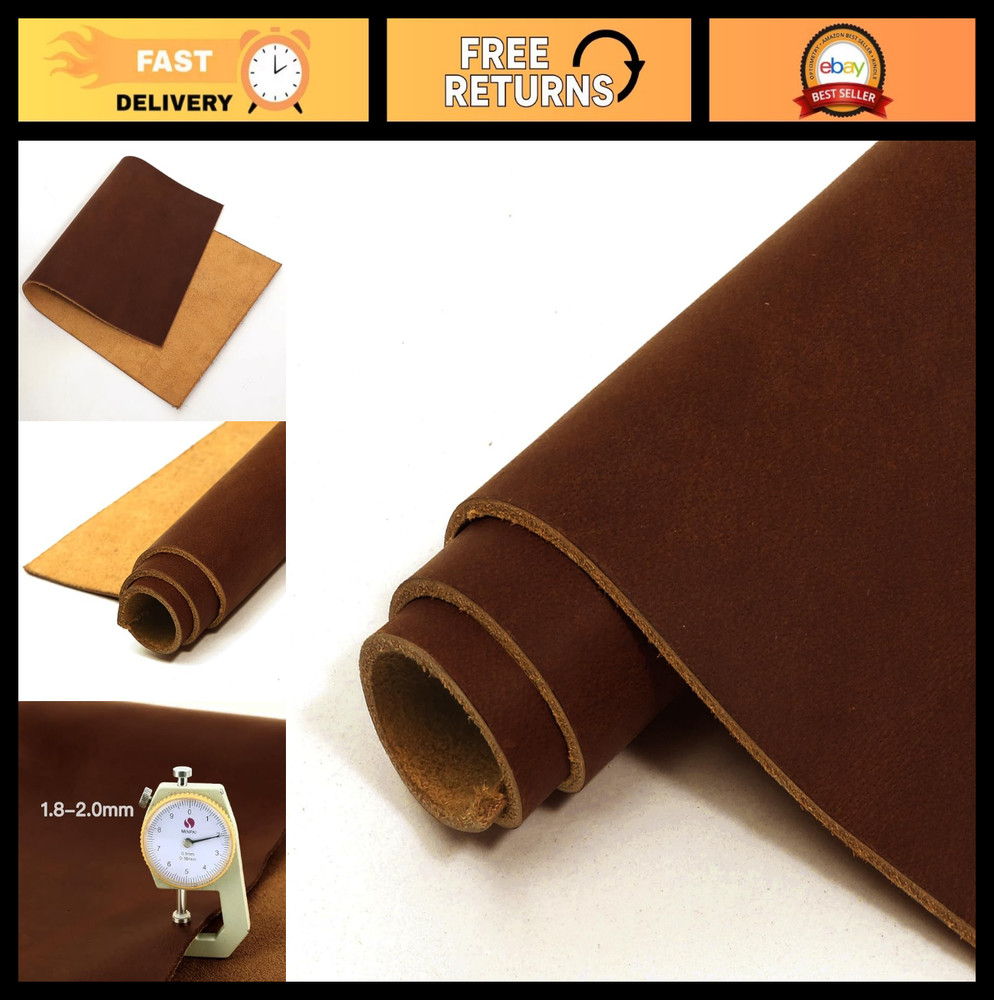 12″x12″ Full Grain Leather Sheets for Crafts – 2mm Thick Cowhide Tooling Squares