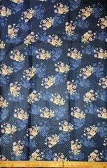 Wool Blend Floral Printed Thick Winter Spun Soft Fabric 45”W Sold BTY Navy