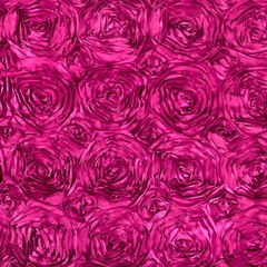 Paige FUCHSIA 3D Floral Polyester Satin Rosette Fabric by the Yard – 10028