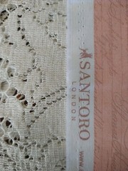 REMNANT Santoro London Quilting Treasures Script Signatures Peach Gold 15″ x 25″