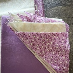 Cotton Quilting Fabric Lot Purple Cream White Floral Prints Solids Fat Eighths
