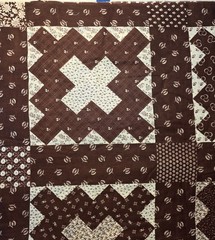 “Noon and Night” Brown Vintage Cotton Quilting Fabric by Concord Fabrics