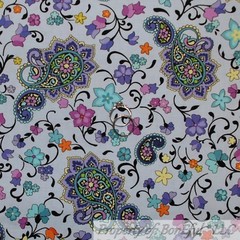 BonEful Fabric FQ Cotton Quilt Purple Pink White Black Orange Fish Bubble Stripe