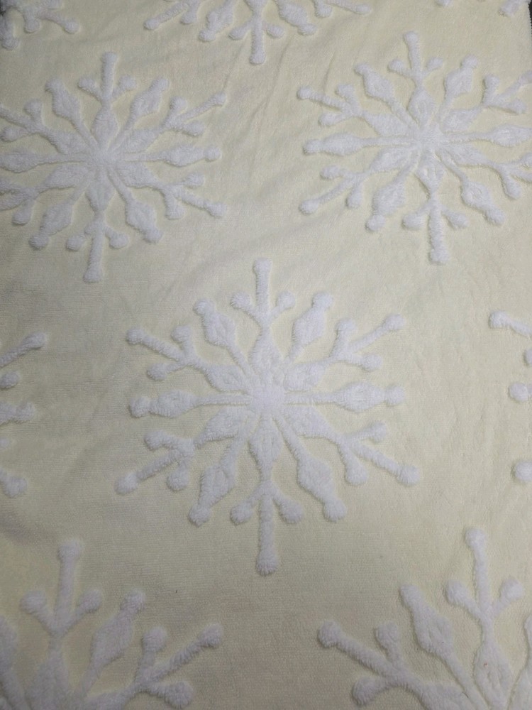 Sherpa Debossed Snowflake Cream Yellow Fabric By The Yard Super Soft Unique