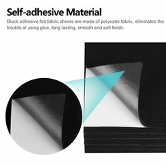 Felt Fabric Adhesive Sheets Black Multipurpose Sticky Glue Velvet Sheet 1/3/6PCS