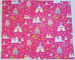 1 YD OOP~Cotton Haute Girls Toile Free Spirit Westminster Fibers Hot Pink+Multi