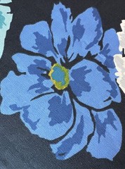 Vtg Cotton Floral Fabric A)W:57”xL2Yd B)W24”x2.1Yd Blue/White Dogwoods Magnolias