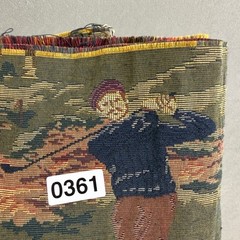 Vintage Golf Scene Tapestry Fabric 1 Yard Heavy Upholstery Material Green 54×36