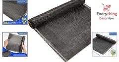 6.5ft x 12″ Carbon Fiber Fabric Roll 3k 220g 2×2 Twill Weave Cloth Reinforcement