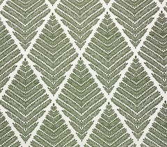 BALLARD DESIGNS EMMELINE IVY GREEN GEO CRYPTON PERFORMANCE FABRIC BY YARD 55″W