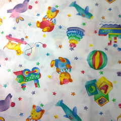 Baby Toys Teddy Bear Rabbit Boat Train Blocks White Fabric 108×44 Nursery