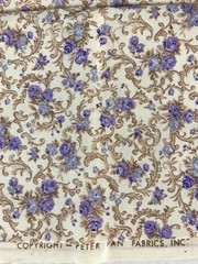 36″x44″ Peter Pan Fabrics Little Purple Flowers on Beige 1 Yard Cotton Fabric