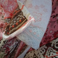 Vintage Style Pink Boho Floral Striped Cotton Knit Fabric 4.6 Yards 58″x168″