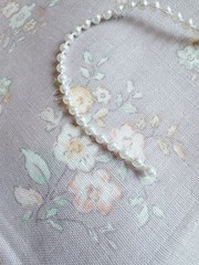 10 yds (6.5”w) morandi purple vintage floral db. gauze cotton fabric 260458 A02