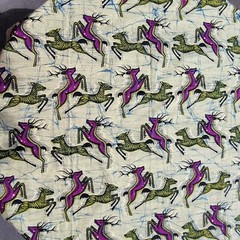 African Wax Print Fabric Running Deer Pattern By Sotiba Dakar 39L x 44W