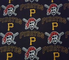 Pittsburgh Pirates Baseball BTY Fabric Traditions 58″ Wide on Black MLB