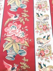 Waverly Fabric Rochelle French Country Rooster Multicolor Floral 60X 55 Cotton