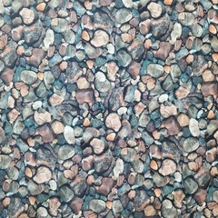 REALISTIC STONES ROCKS GRAY BLACK BLUE MORE ROCK STONE COTTON FABRIC FQ