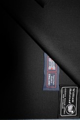 60% MOHAIR, 40% WOOL BLACK SUITING FABRIC MADE IN ENGLAND William Halstead 3.65m