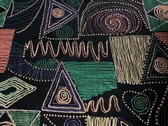 Retro 90’Geometric Abstract Artsy Polyester Slinky Stretchy Fabric 60”X57” Piece