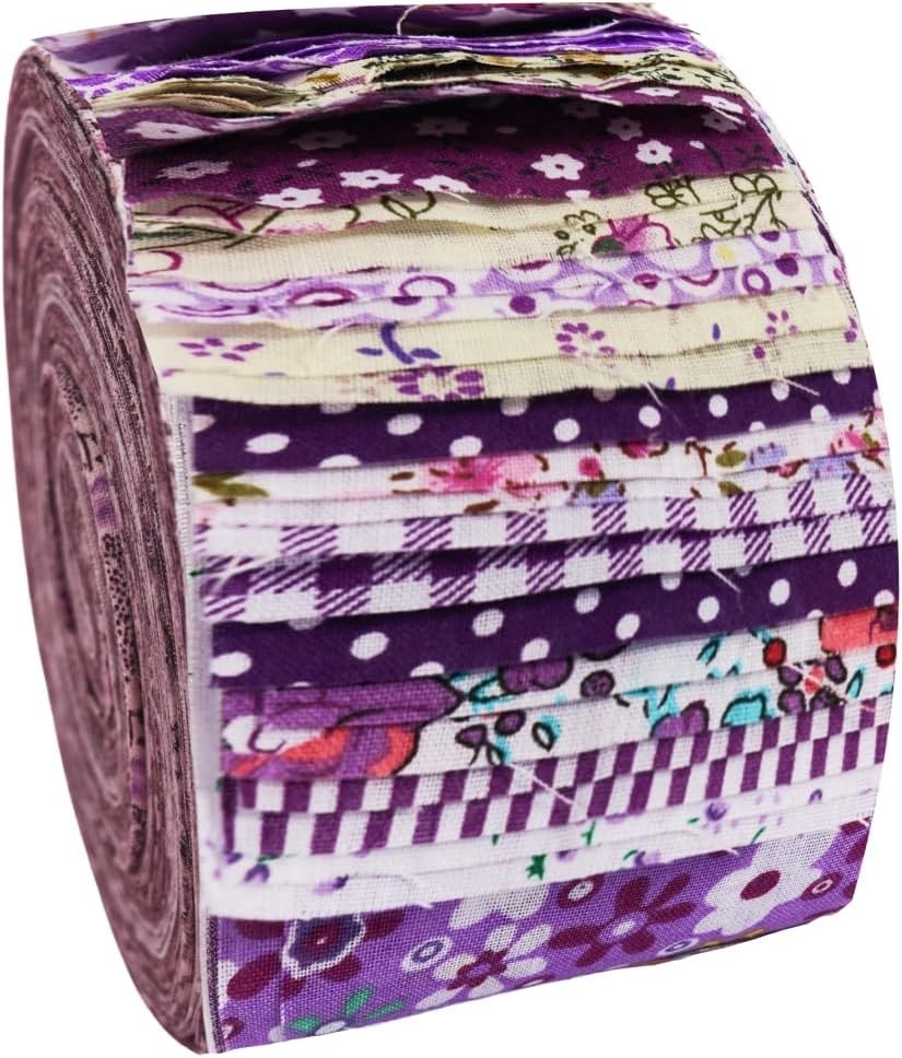 Jelly Roll Fabric 40 Strip Assorted Bundle Precut Cotton Quilting Strips 2.5″ X