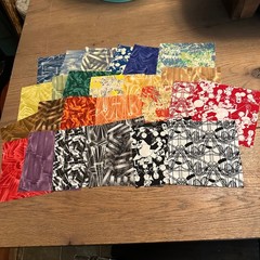 26 Piece 6.5 Inch Fabric Quilt Squares Charm Pack Art Deco Novelty Prints Assor